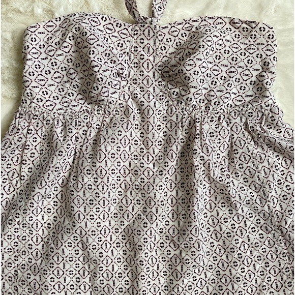 Madewell Convertible Halter Bandeau Silk Ivory & Burgundy dress, size two. - Picture 9 of 9